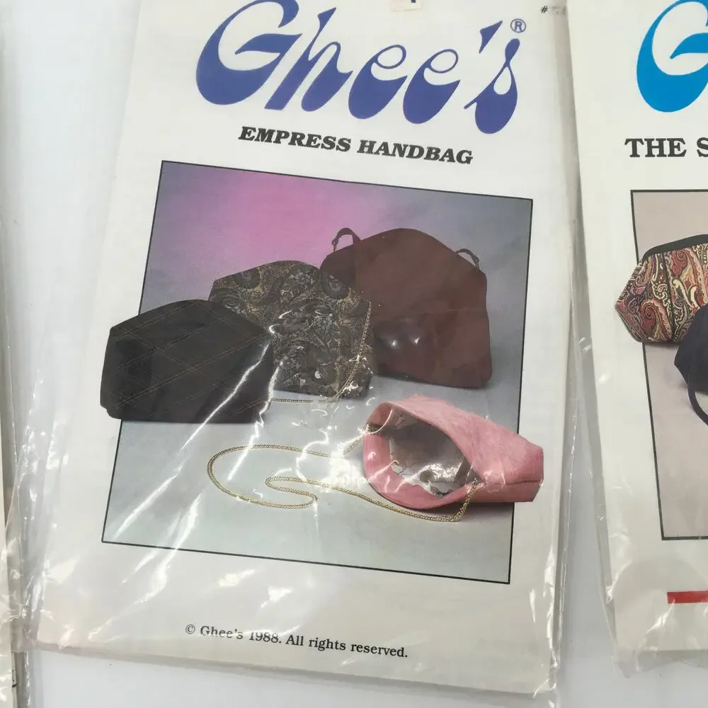 VIntage Ghee's Sewing Pattern Empress Handbag Saunter Satchel Clutch Purse Bag